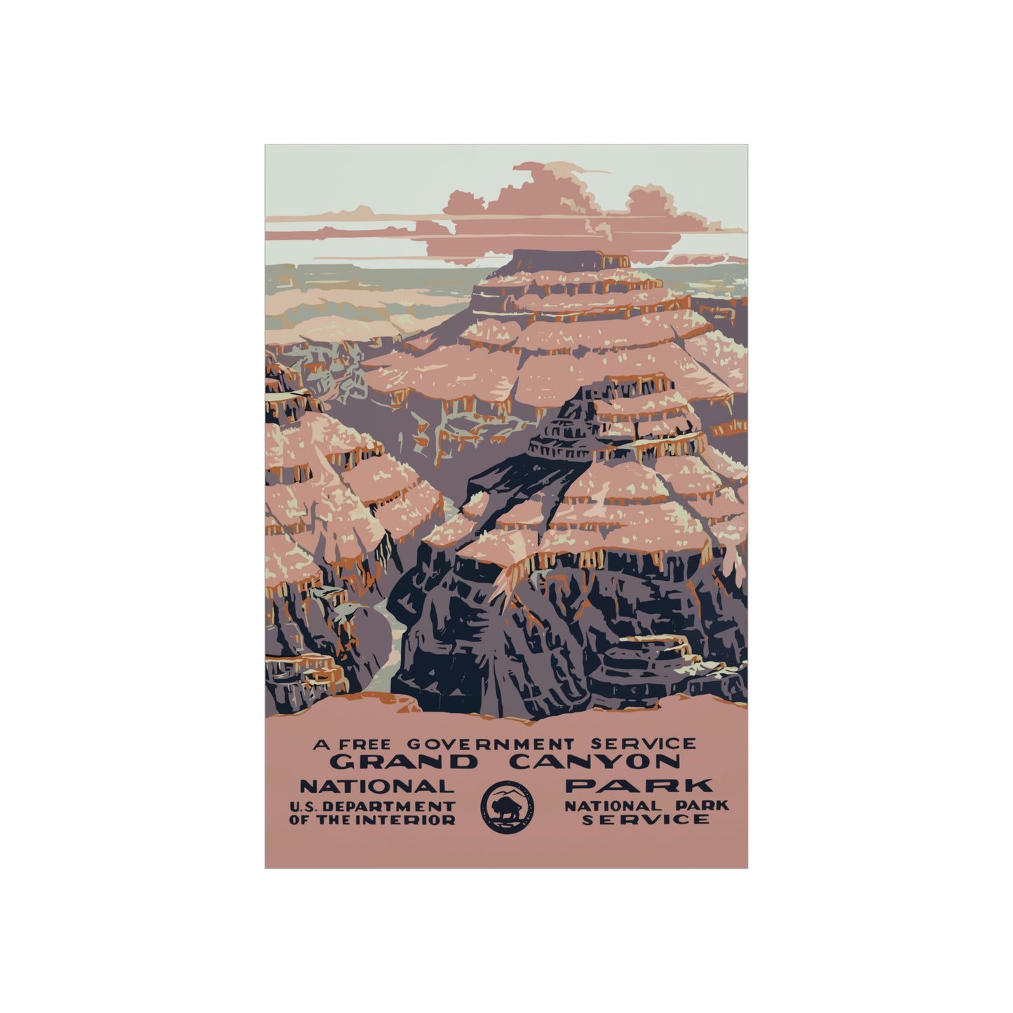 Grand Canyon National Park Poster - Vintage WPA Design