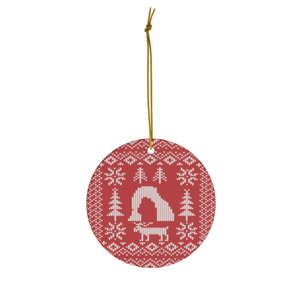 Arches National Park Ornament - Delicate Arch Fair Isle Pattern
