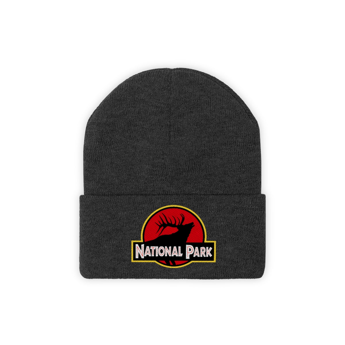 Elk National Park Hat - Knit Beanie Sewn Parody Logo