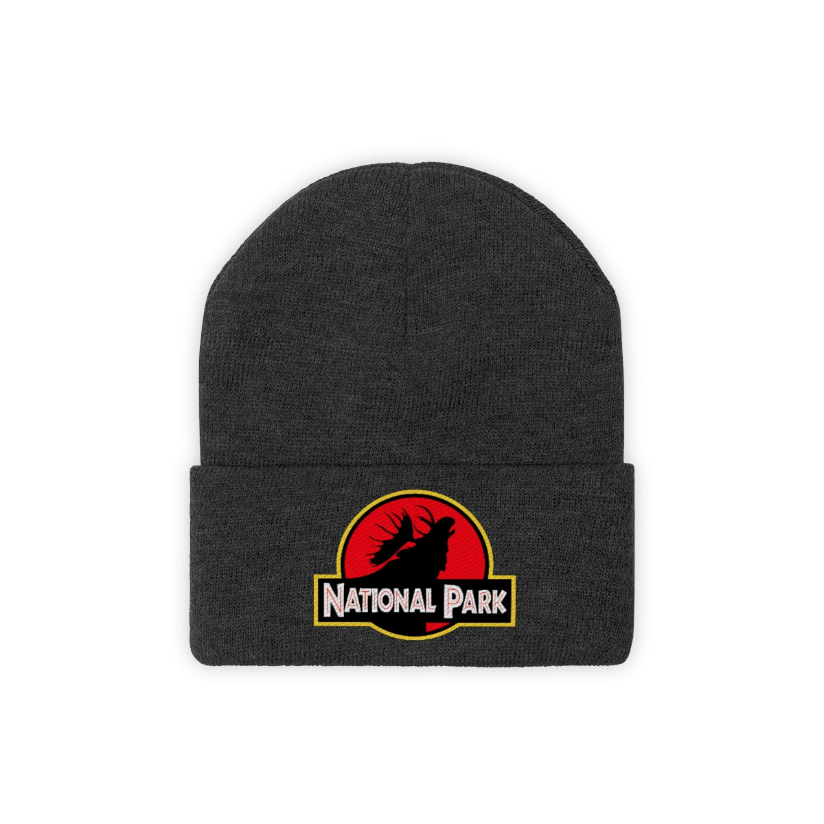 Moose National Park Hat - Knit Beanie Sewn Parody Logo