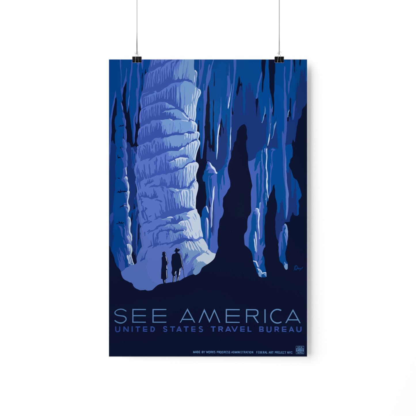 Carlsbad Caverns National Park Poster See America - Vintage WPA Design