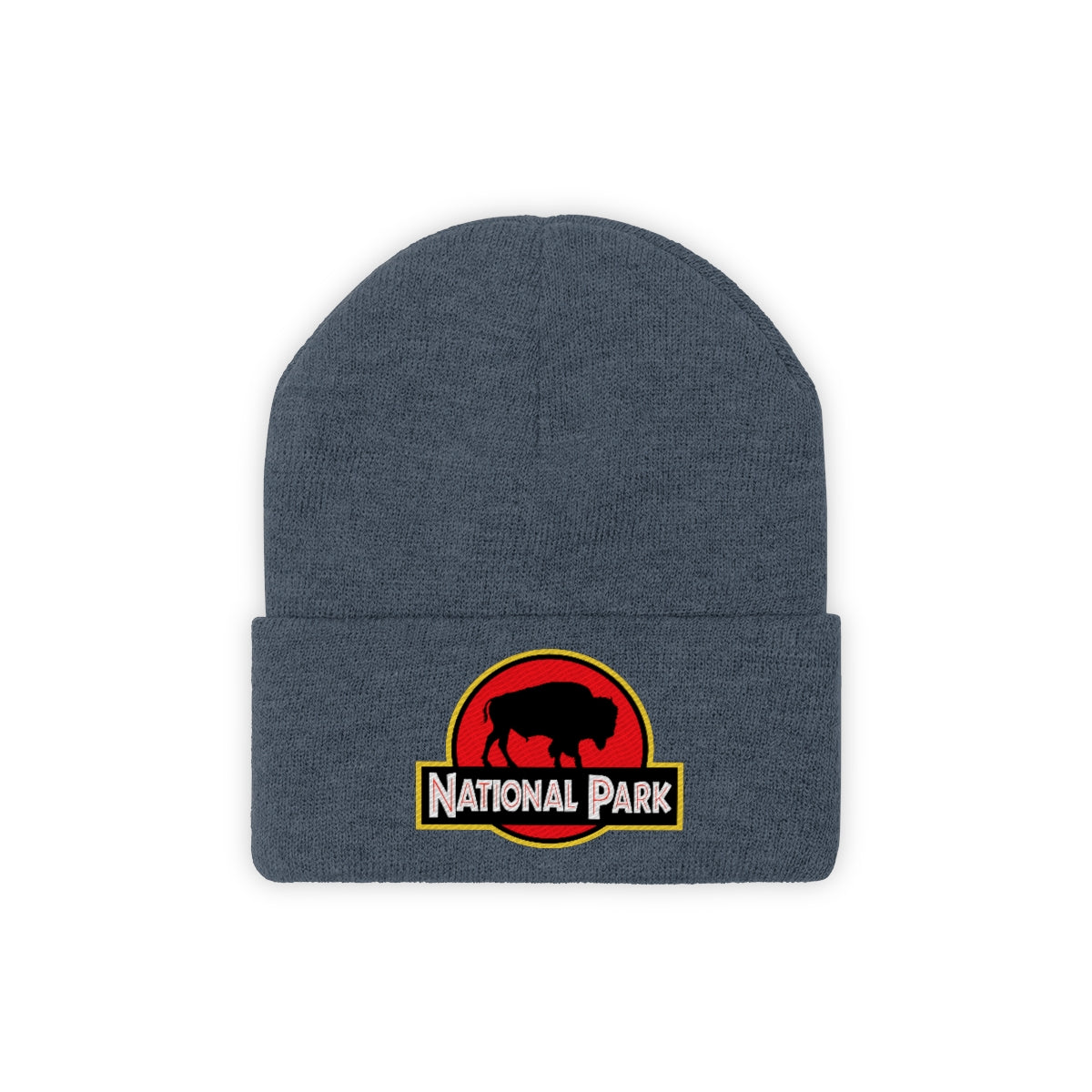 Bison National Park Hat - Knit Beanie Sewn Parody Logo
