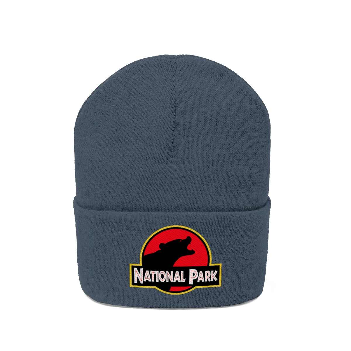 Bear National Park Hat - Knit Beanie Sewn Parody Logo