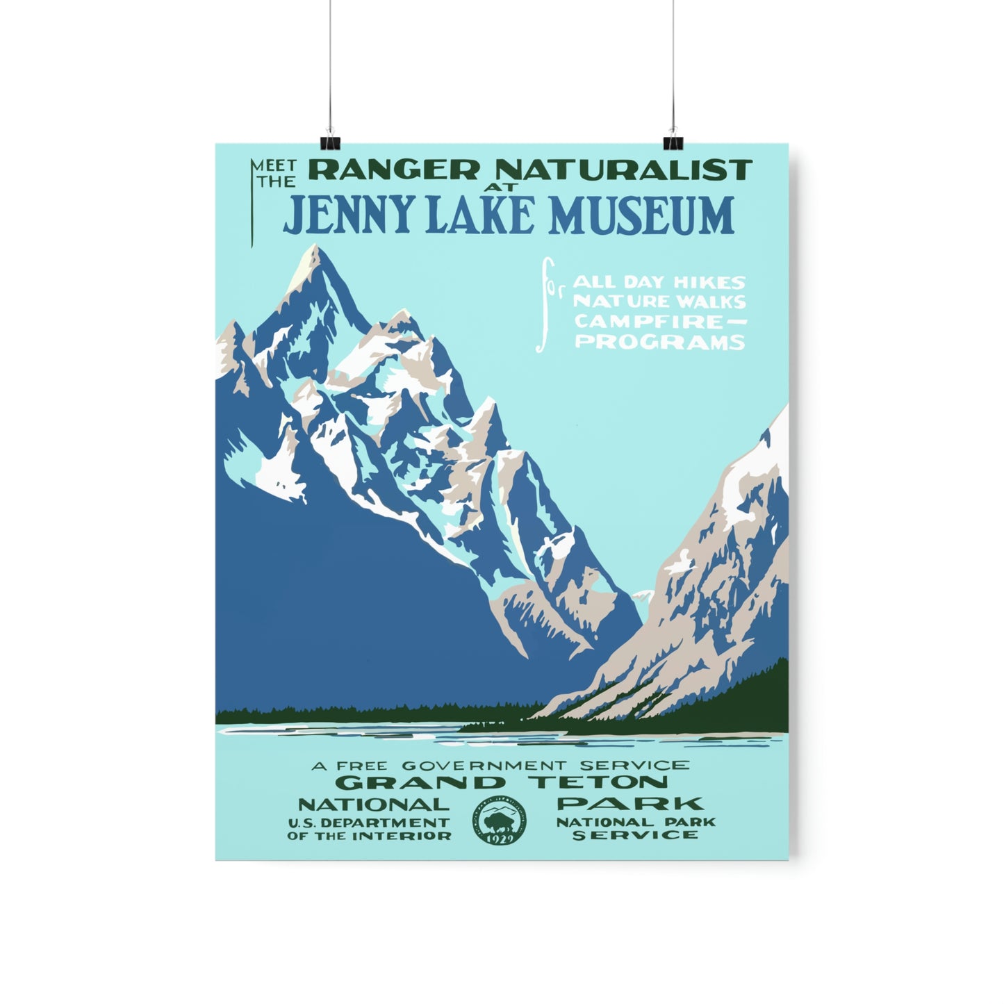 Grand Teton National Park Poster - Vintage WPA Design