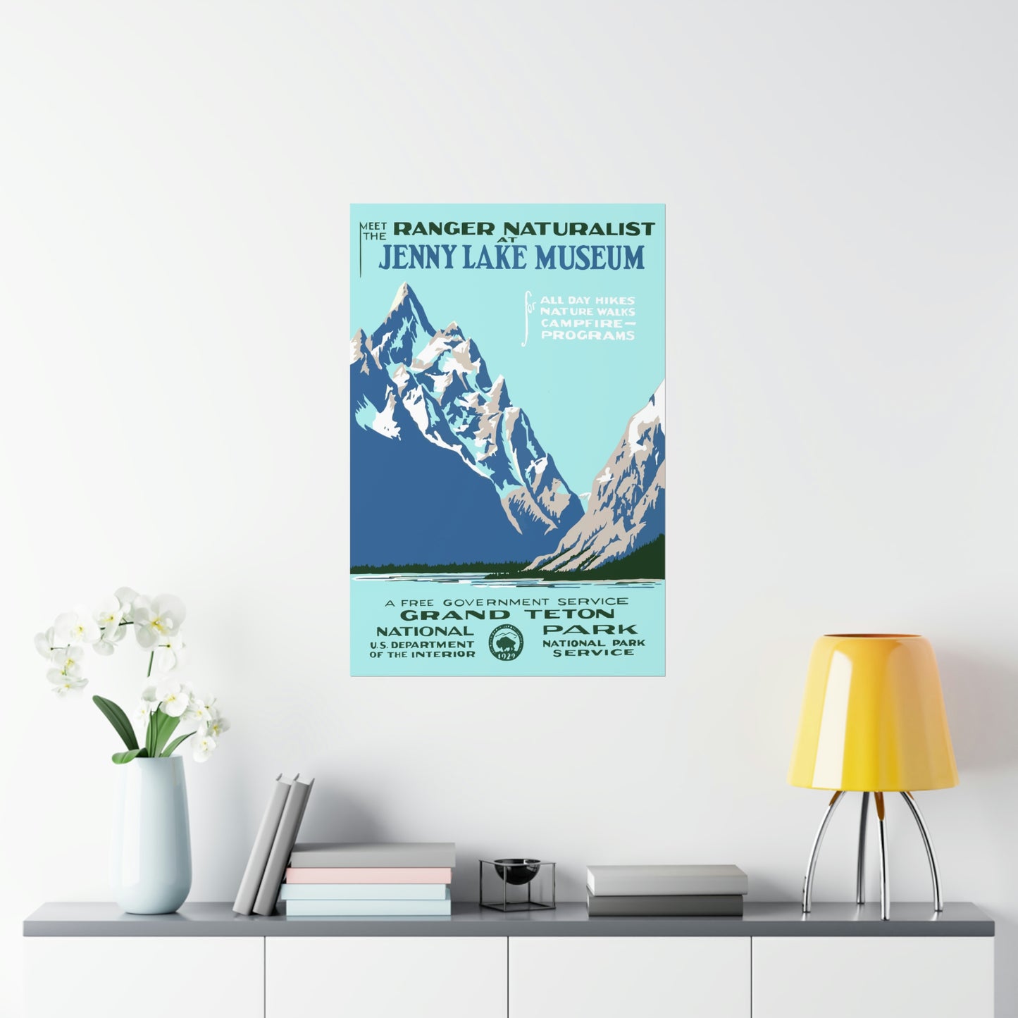 Grand Teton National Park Poster - Vintage WPA Design
