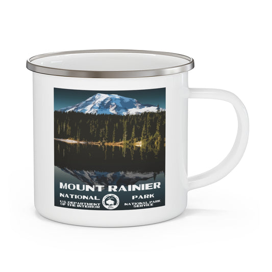 Mount Rainier National Park Enamel Camping Mug