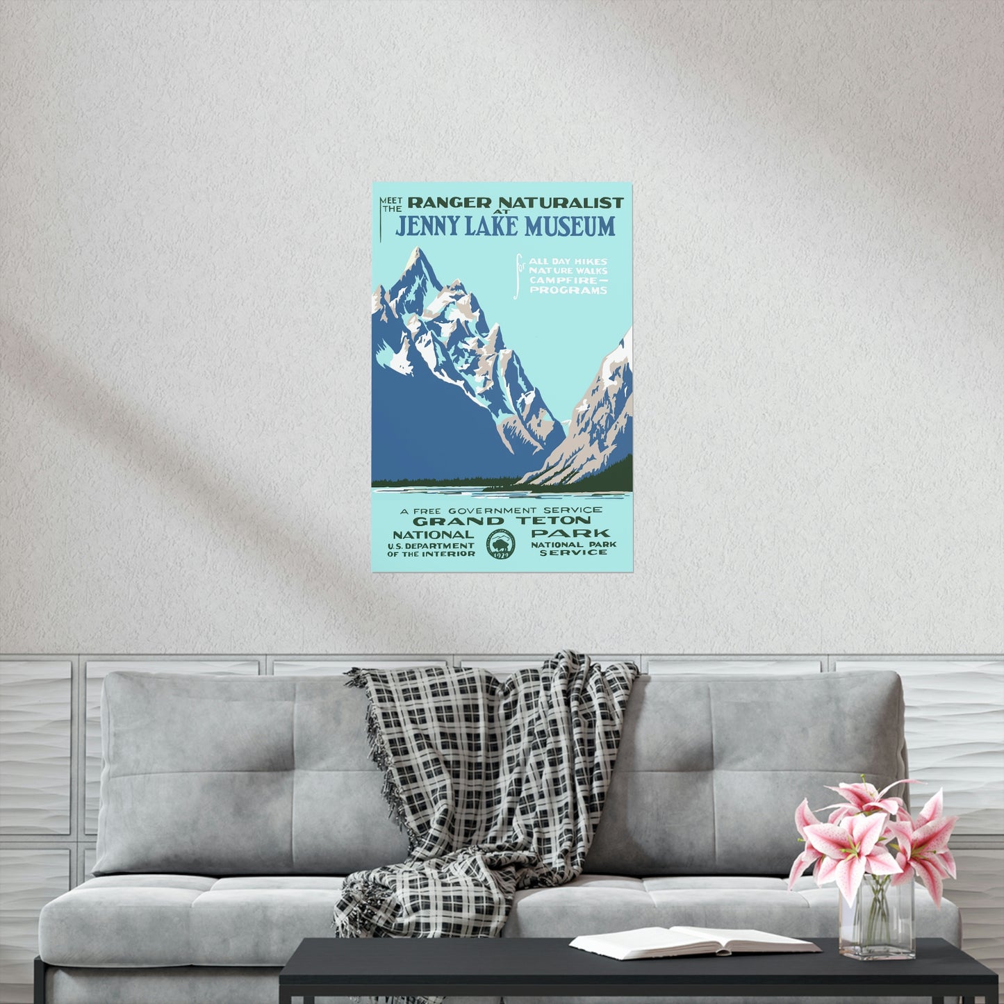 Grand Teton National Park Poster - Vintage WPA Design