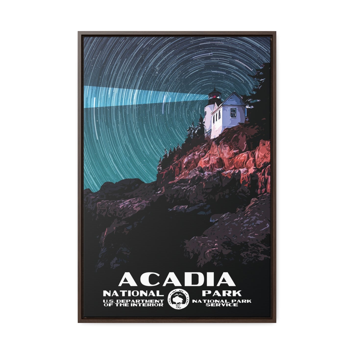Acadia National Park Framed Canvas - WPA Poster