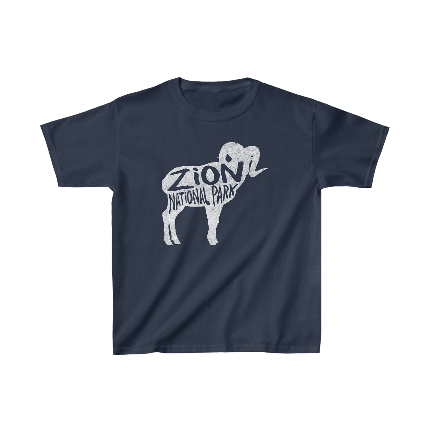 Zion National Park Child T-Shirt - Bighorn Sheep Chunky Text