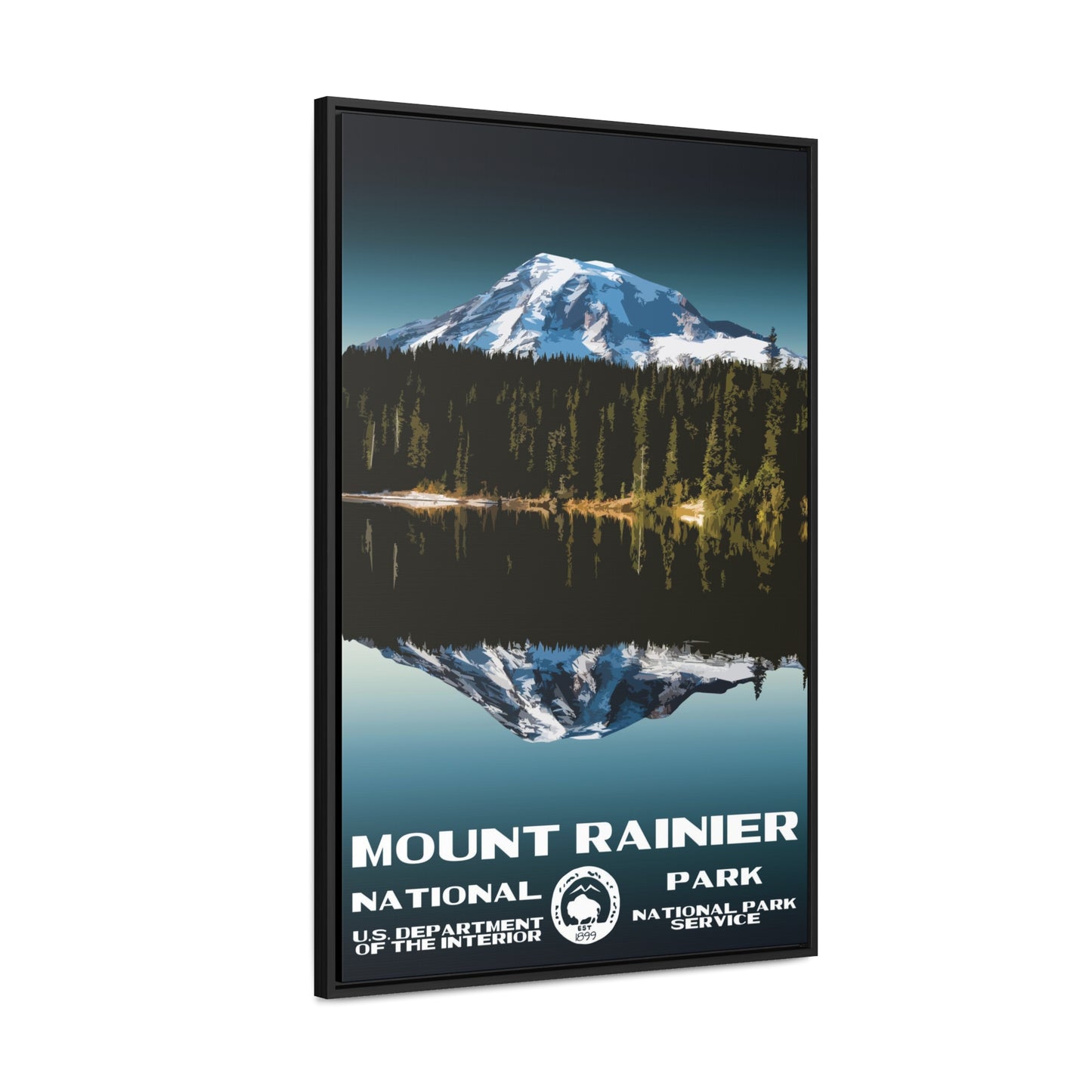 Mount Rainier National Park Framed Canvas - WPA Poster