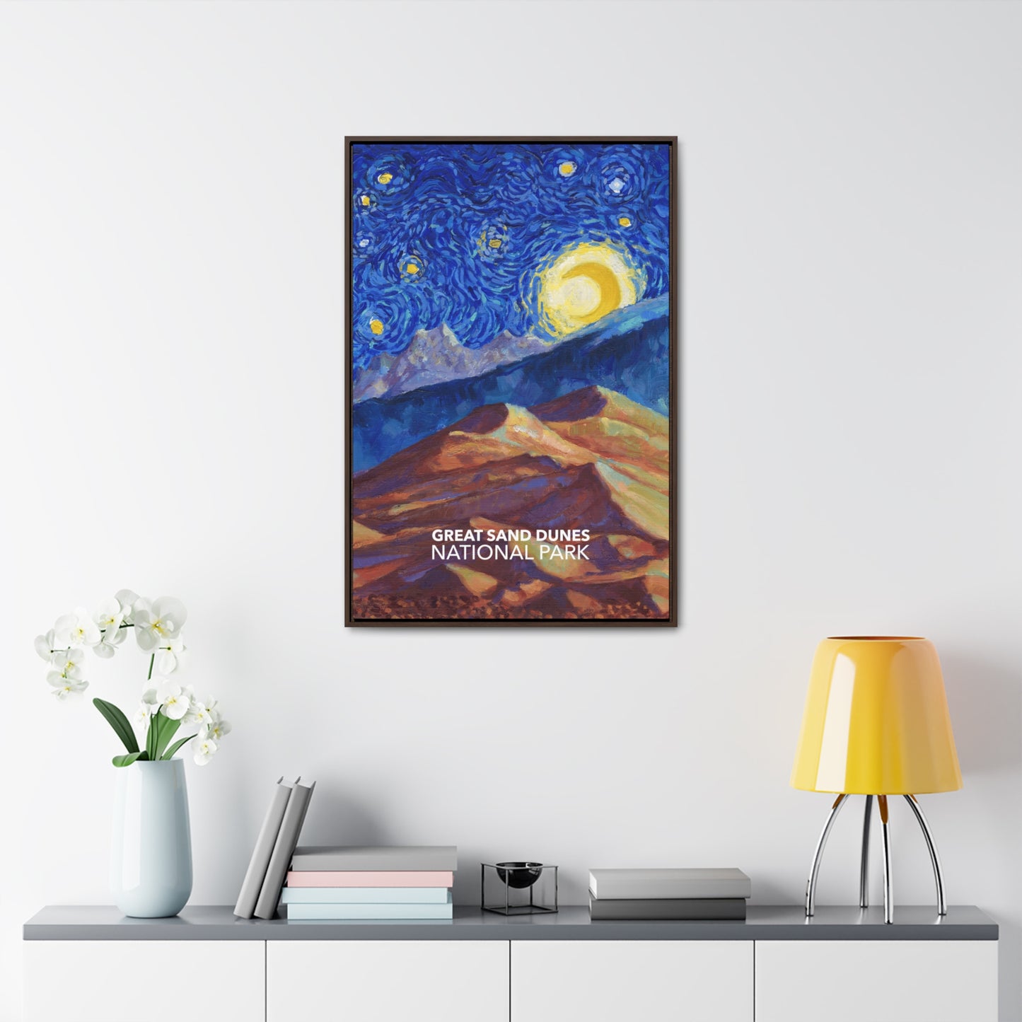 Great Sand Dunes National Park Framed Canvas - The Starry Night