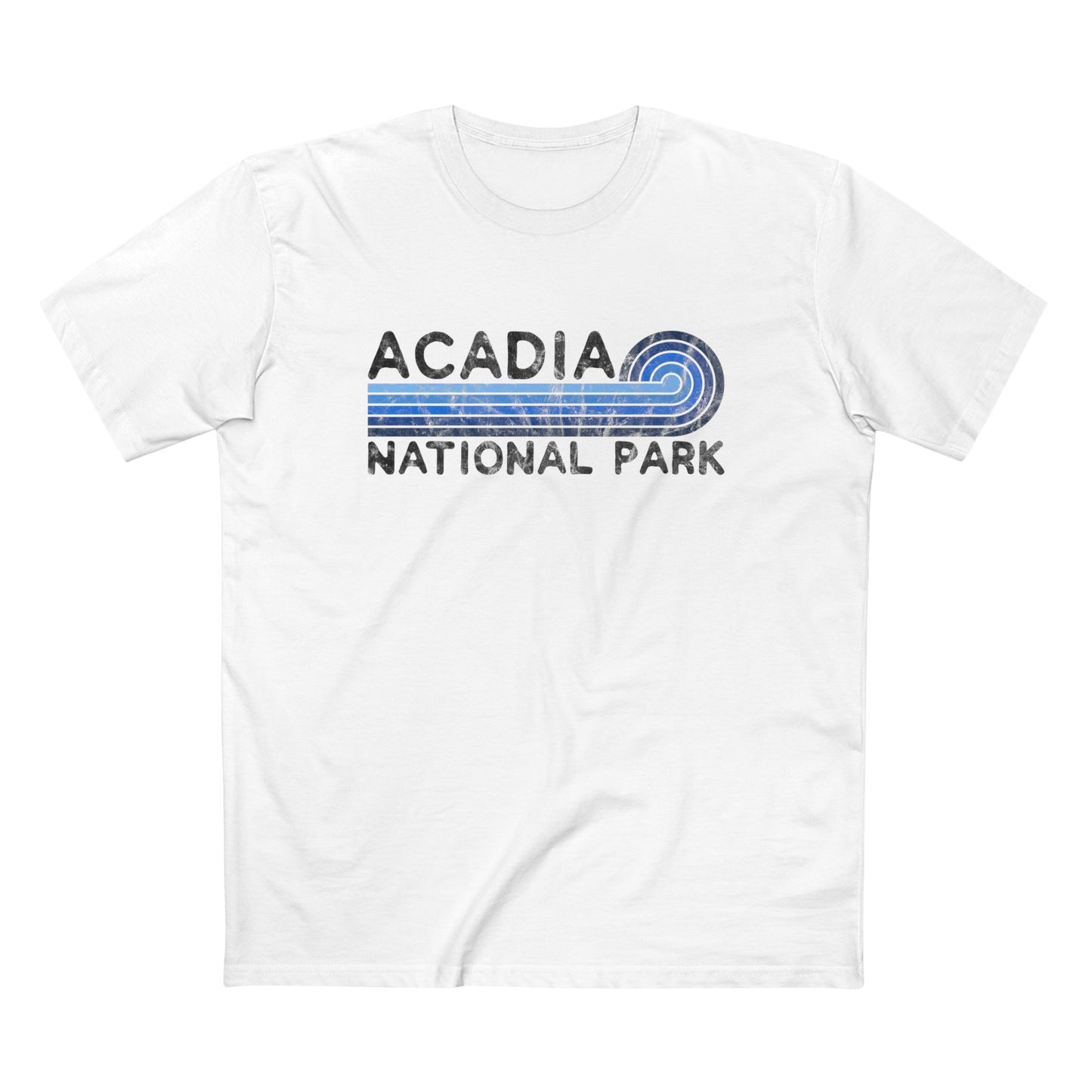 Acadia National Park T-Shirt - Blue Vintage Stretched Sunrise