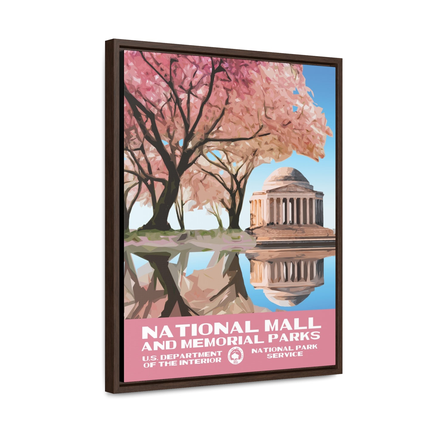 National Mall and Memorial Parks Framed Canvas - WPA Poster