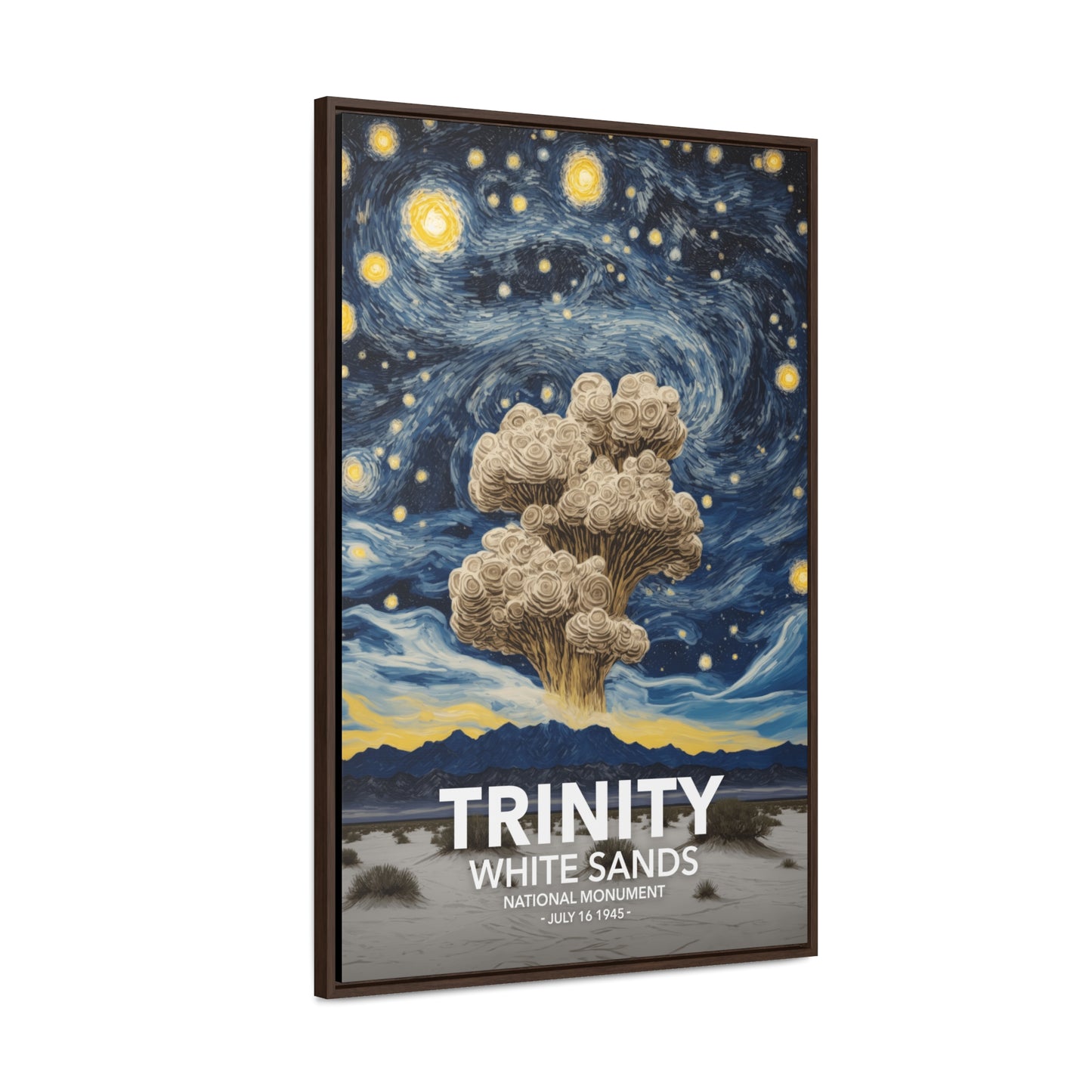 White Sands National Monument Framed Canvas - The Starry Night Trinity Test