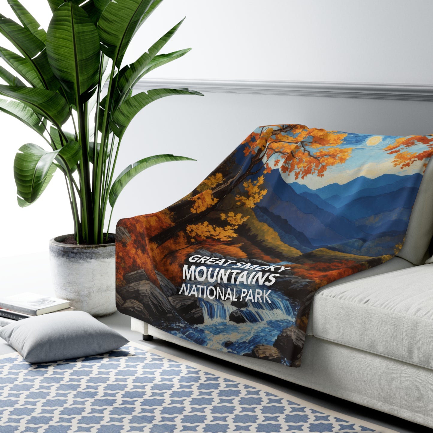 Great Smoky Mountains National Park Sherpa Blanket - The Starry Night
