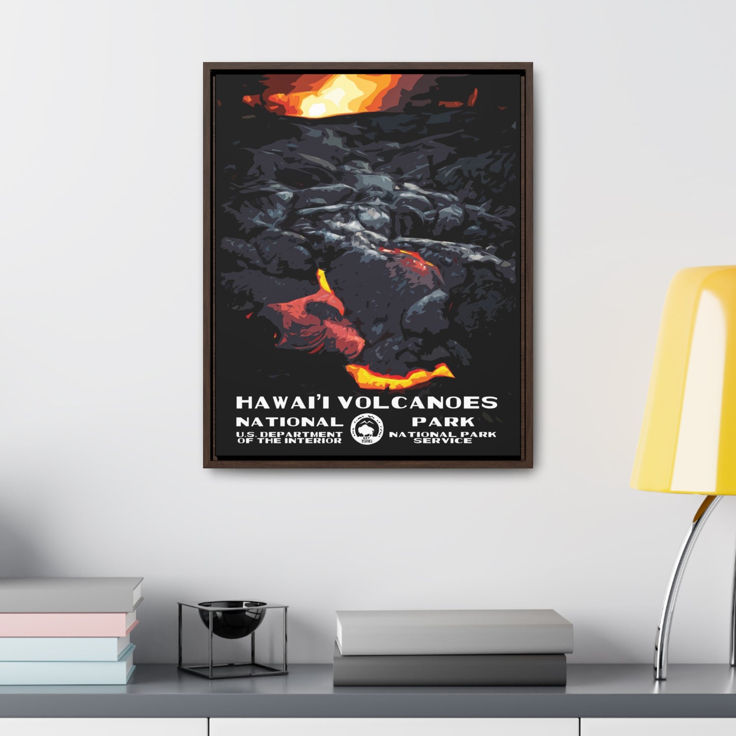 Hawaii Volcanoes National Park Framed Canvas - WPA Poster
