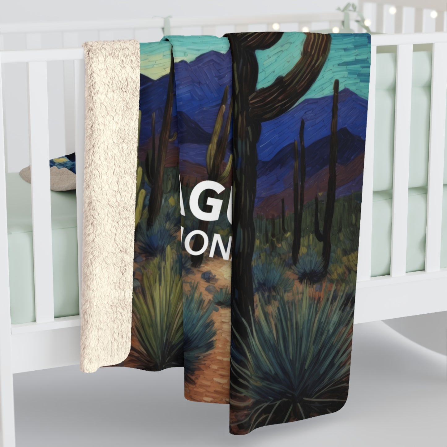 Saguaro National Park Sherpa Blanket - The Starry Night
