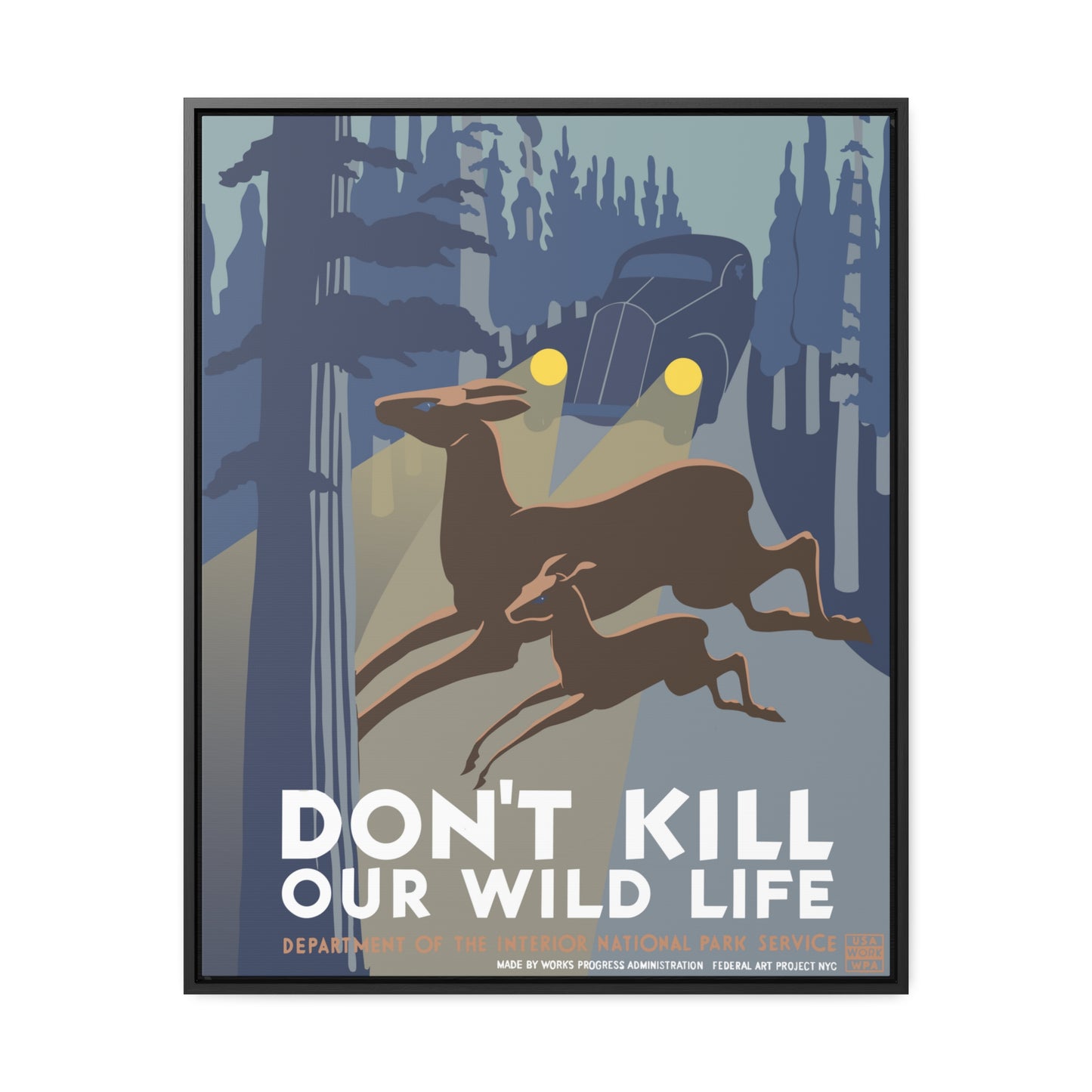 Don't Kill Wildlife National Park Framed Canvas - WPA Poster