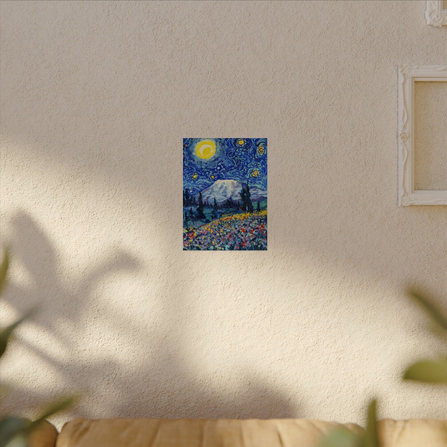 Mount Rainier National Park Starry Night Poster - Premium Textured Paper