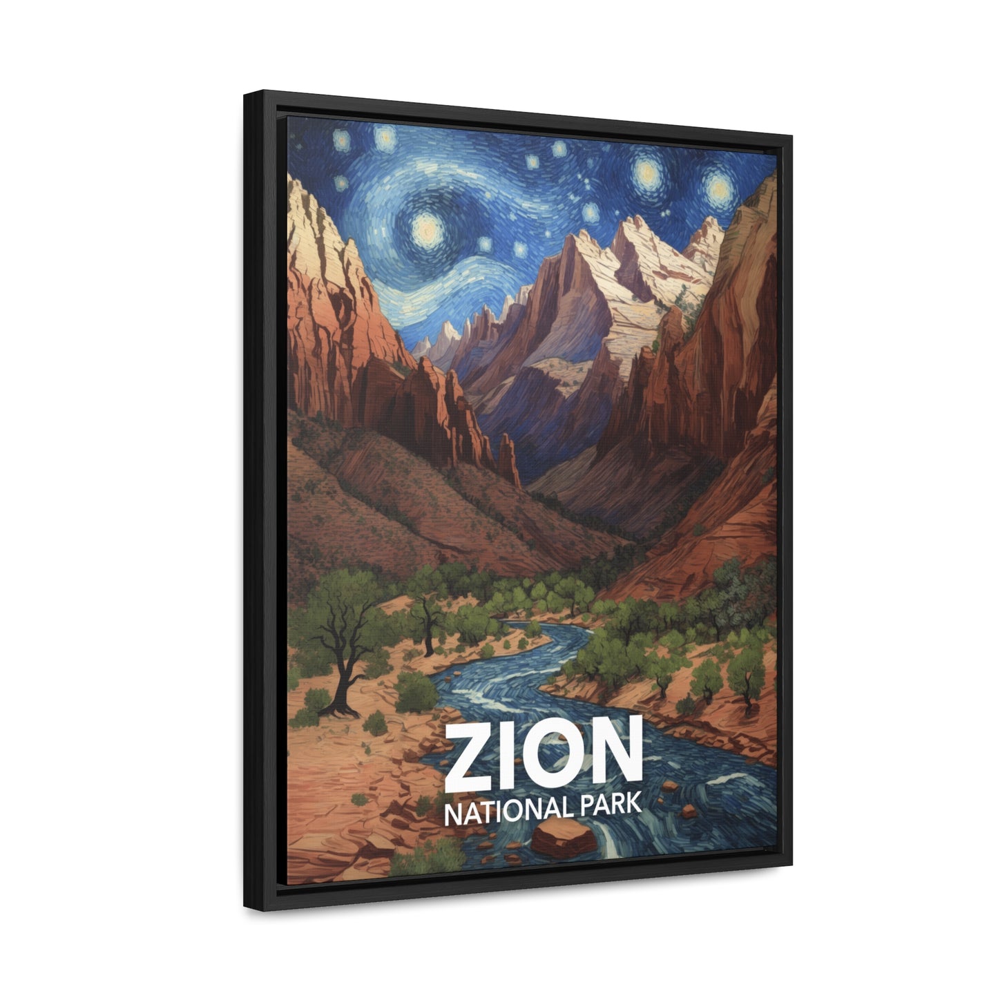 Zion National Park Framed Canvas - The Starry Night