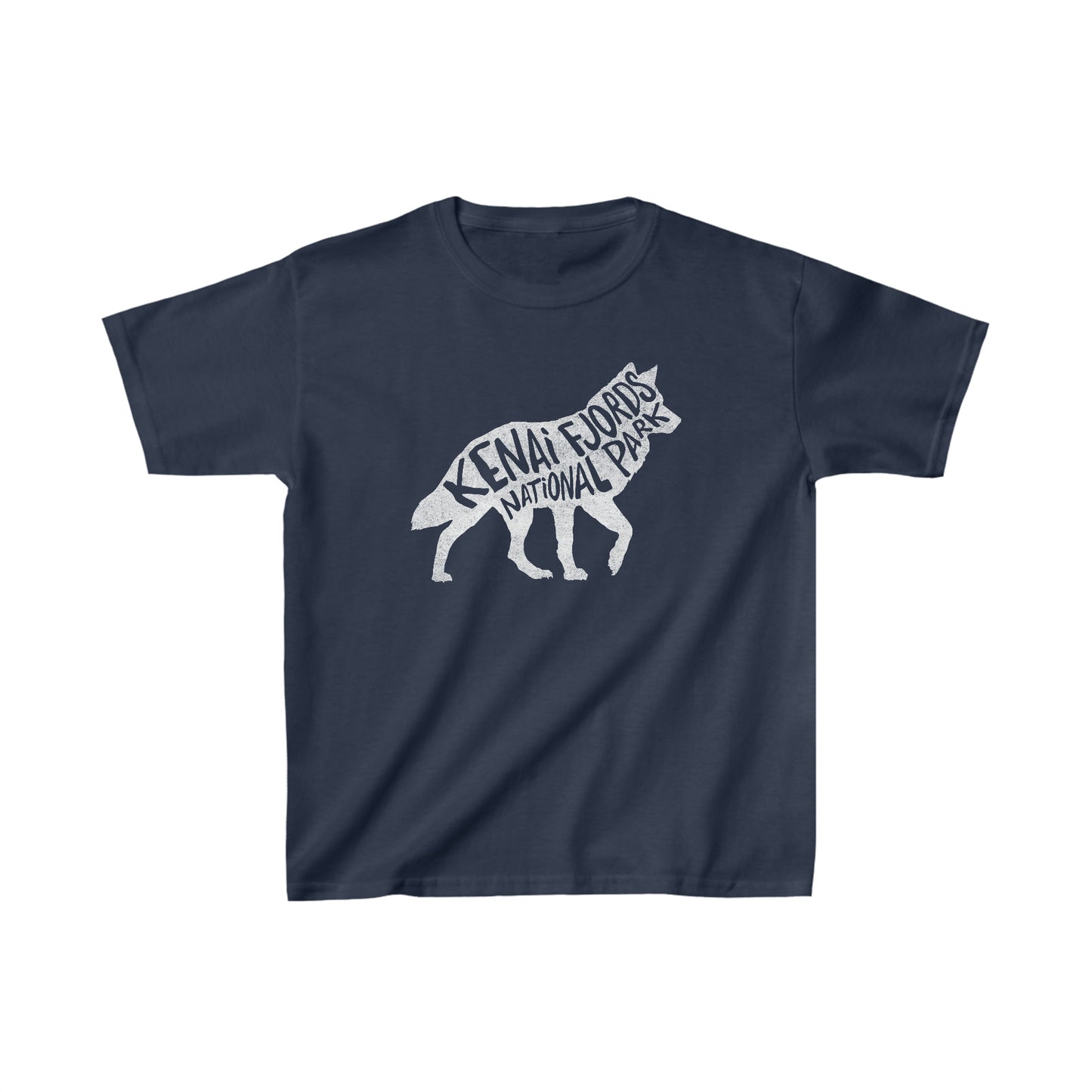 Kenai Fjords National Park Child T-Shirt - Wolf Chunky Text