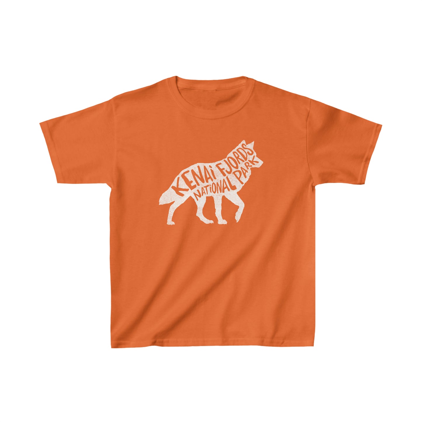 Kenai Fjords National Park Child T-Shirt - Wolf Chunky Text