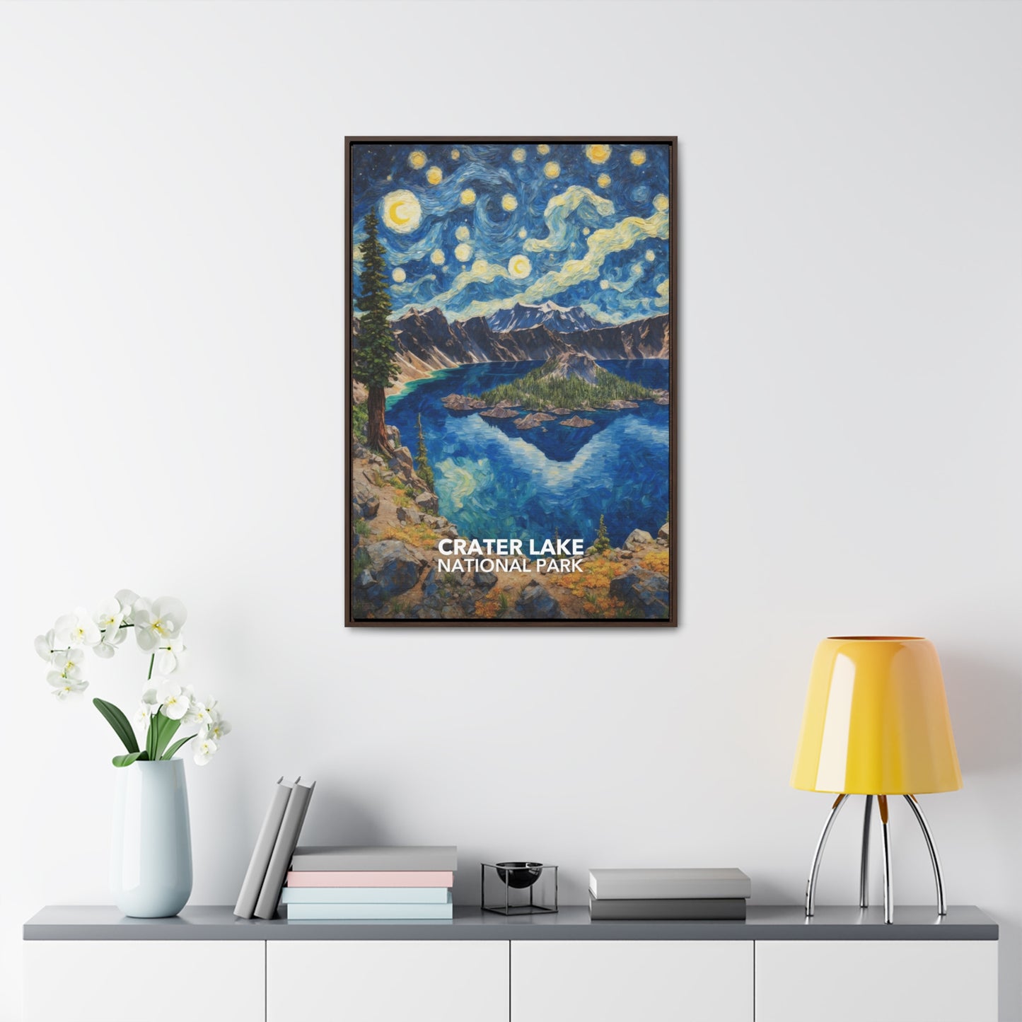 Crater Lake National Park Framed Canvas - The Starry Night