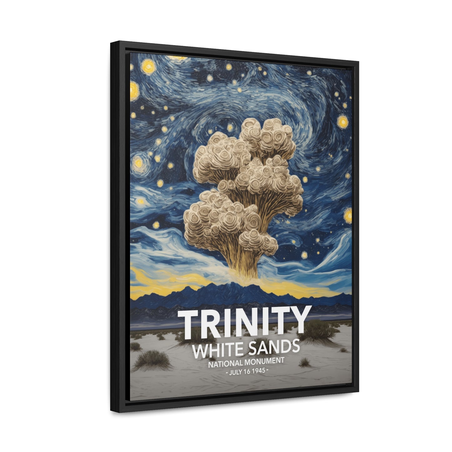 White Sands National Monument Framed Canvas - The Starry Night Trinity Test