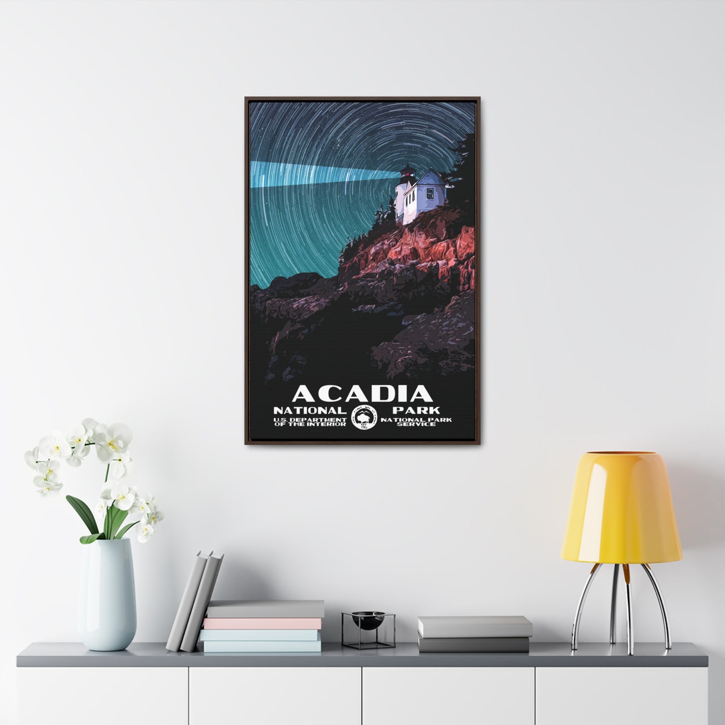 Acadia National Park Framed Canvas - WPA Poster