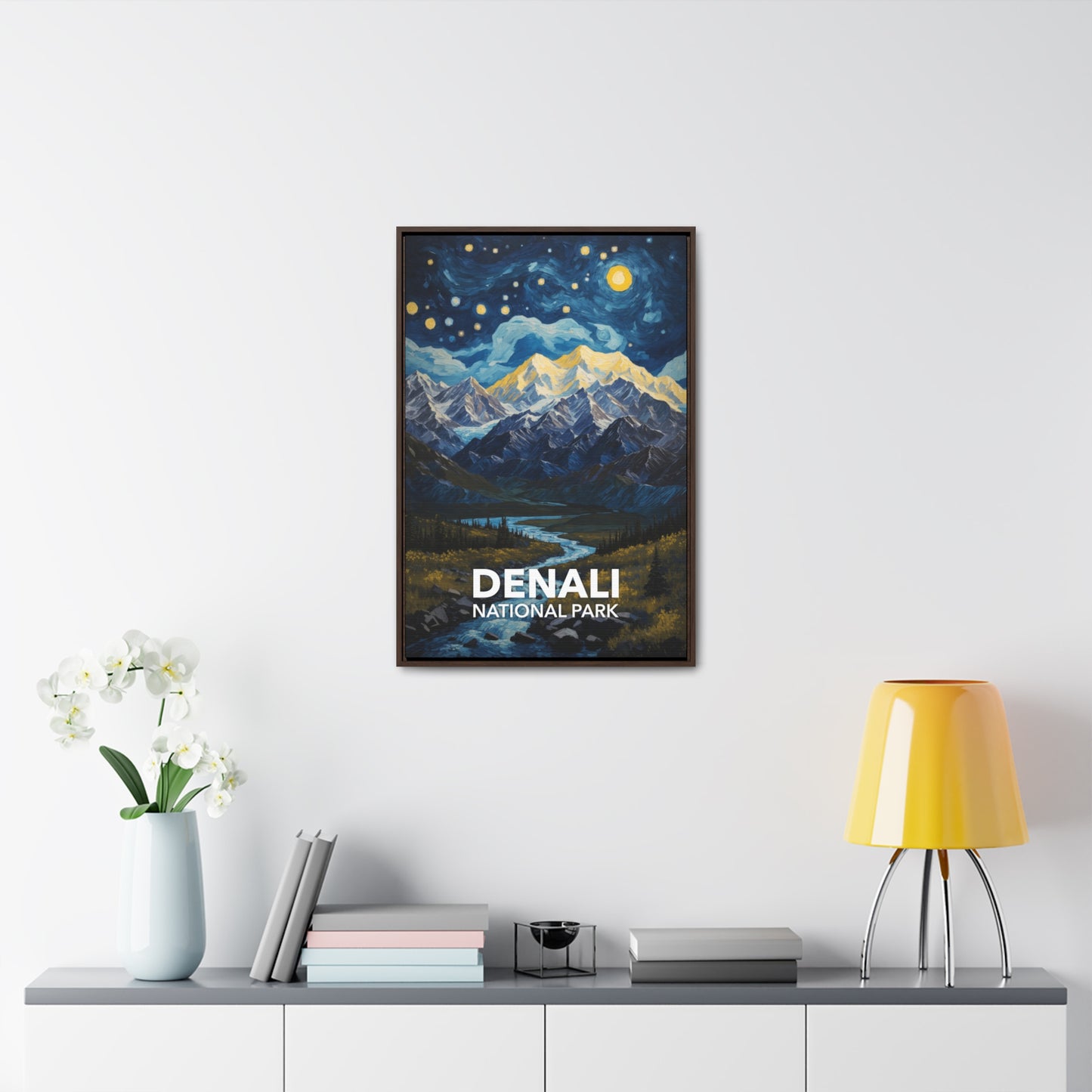 Denali National Park Framed Canvas - The Starry Night