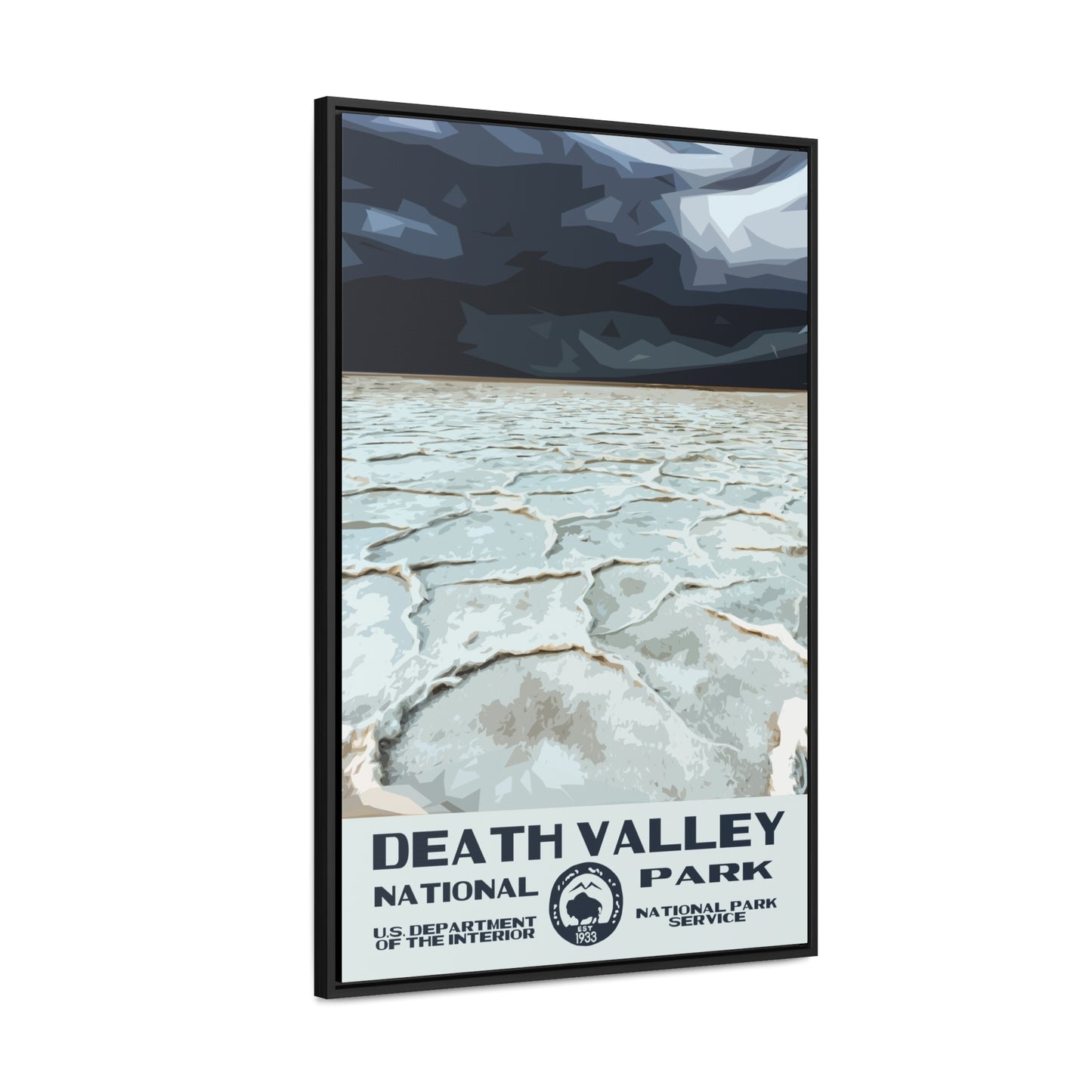 Death Valley National Park Framed Canvas - WPA Poster Badwater Basin