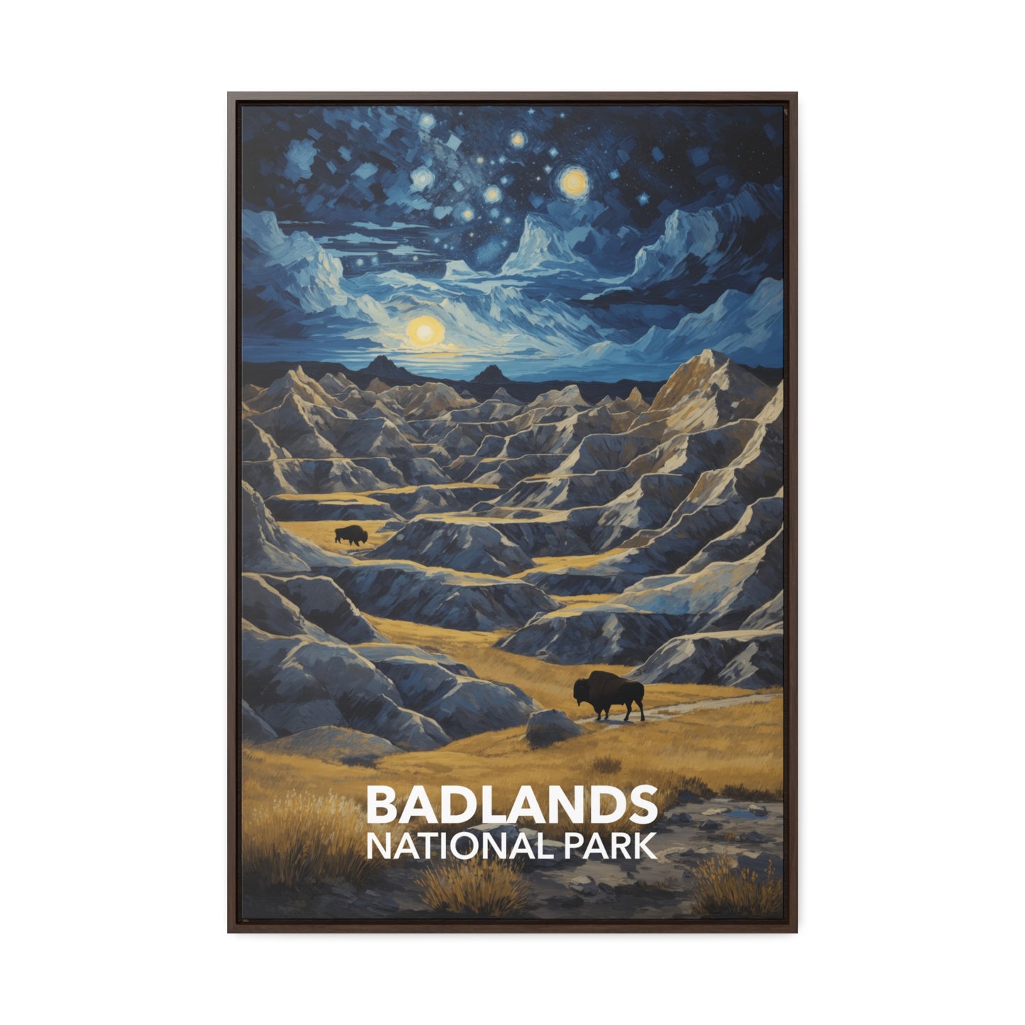 Badlands National Park Framed Canvas - The Starry Night