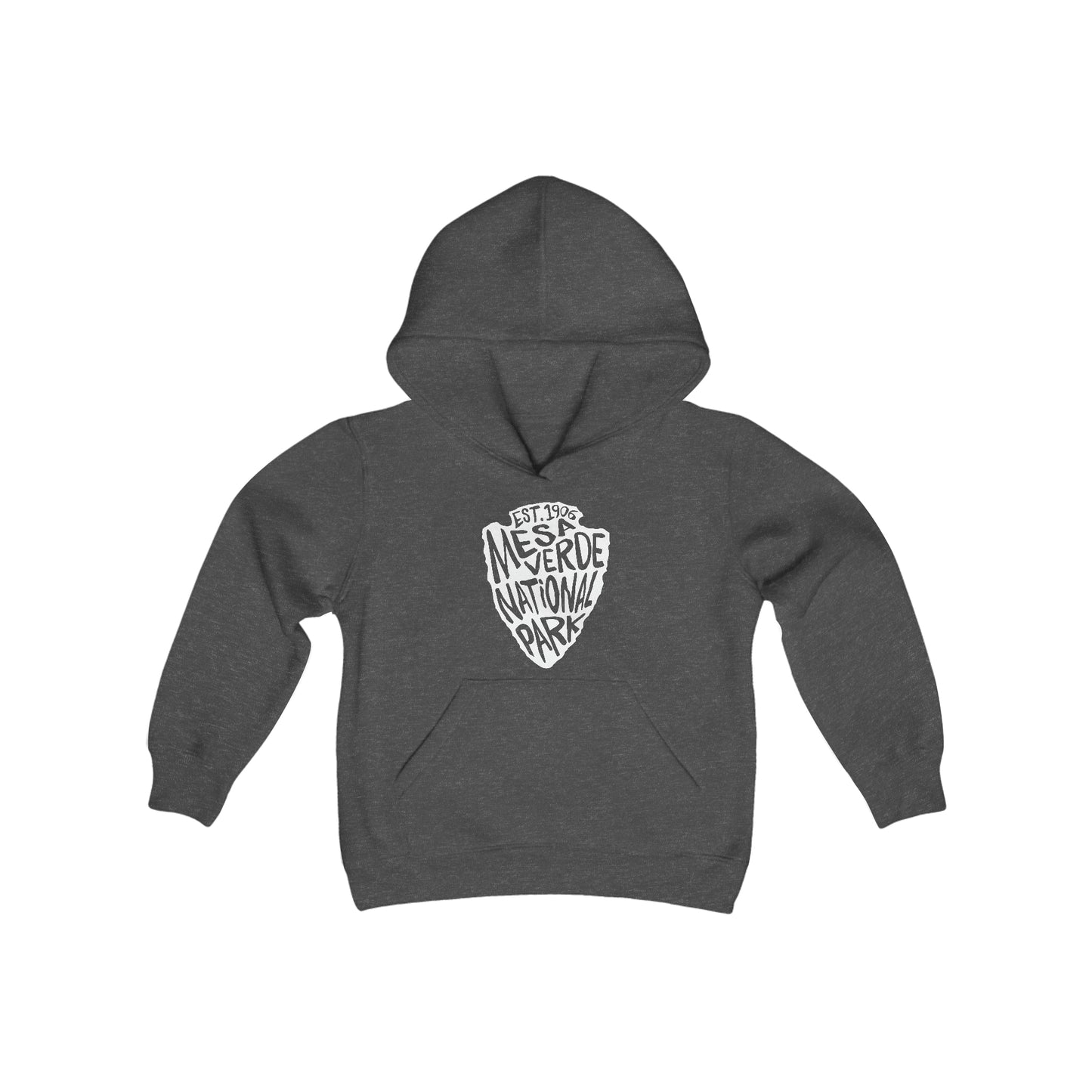 Mesa Verde National Park Kids Hoodie - Arrowhead Chunky Text