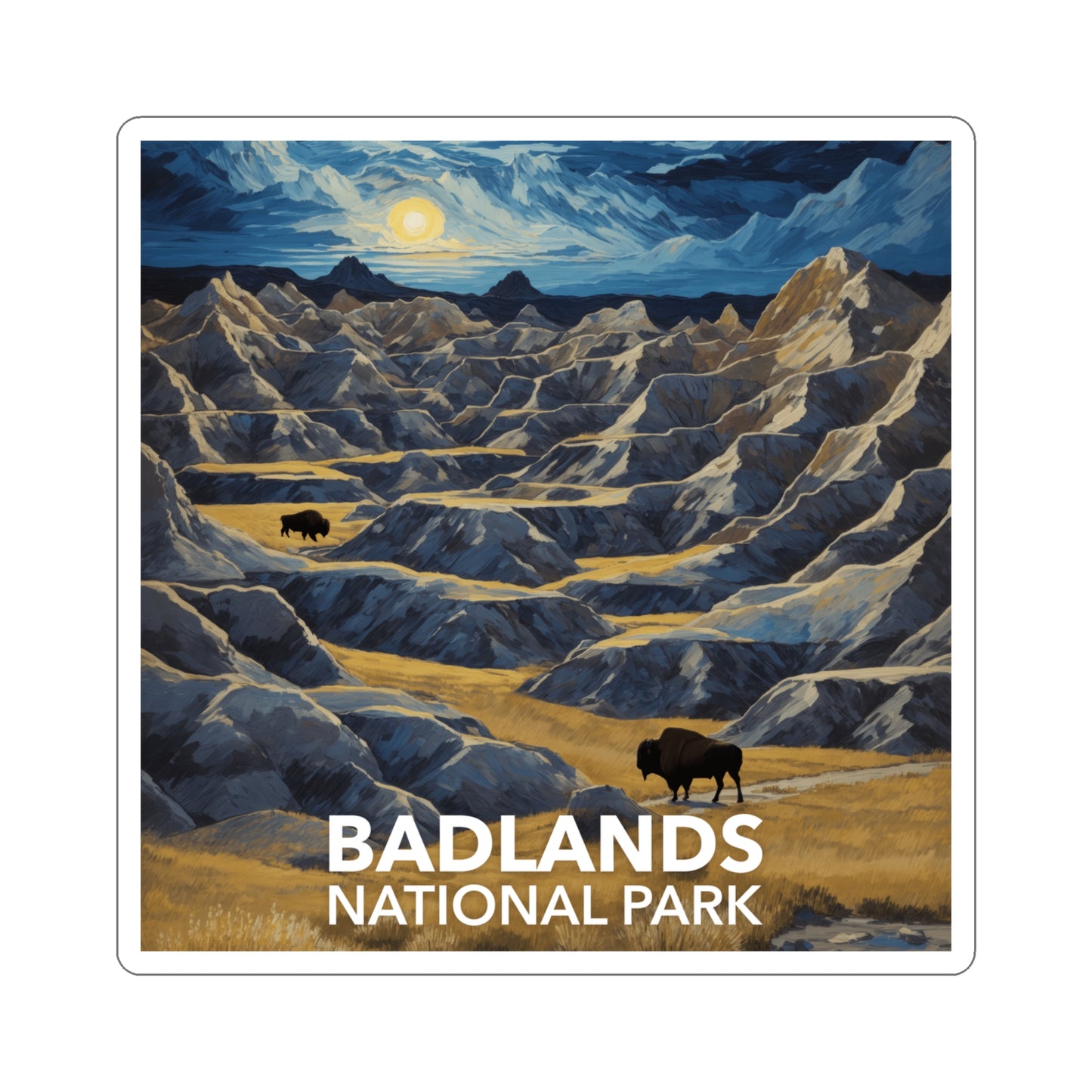 Badlands National Park Sticker - The Starry Night
