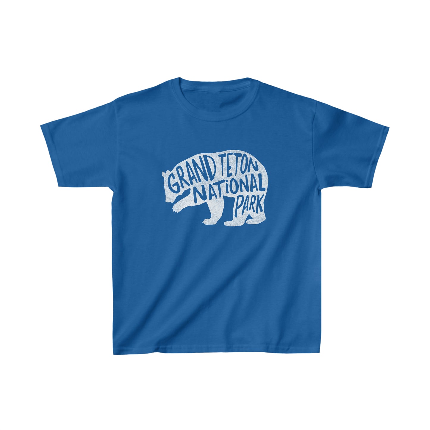 Grand Teton National Park Child T-Shirt - Grizzly Bear Chunky Text