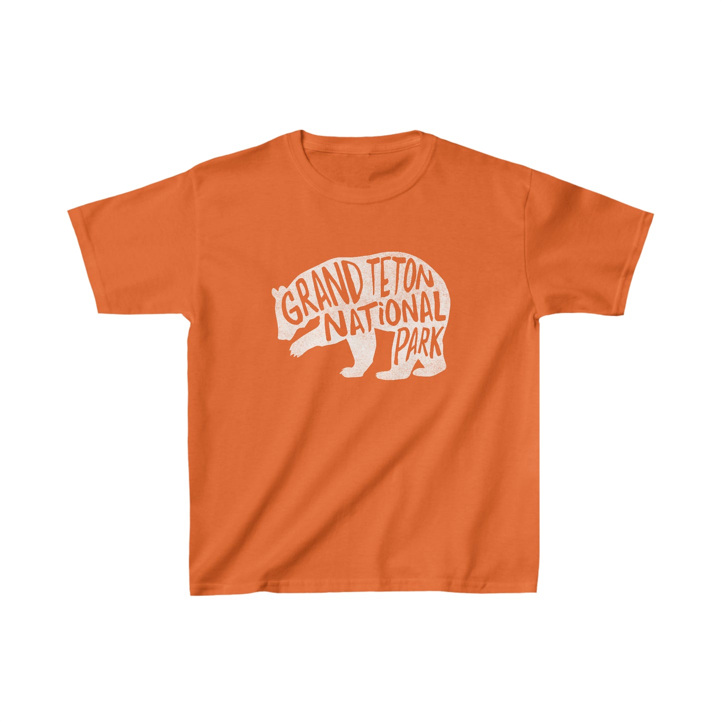 Grand Teton National Park Child T-Shirt - Grizzly Bear Chunky Text