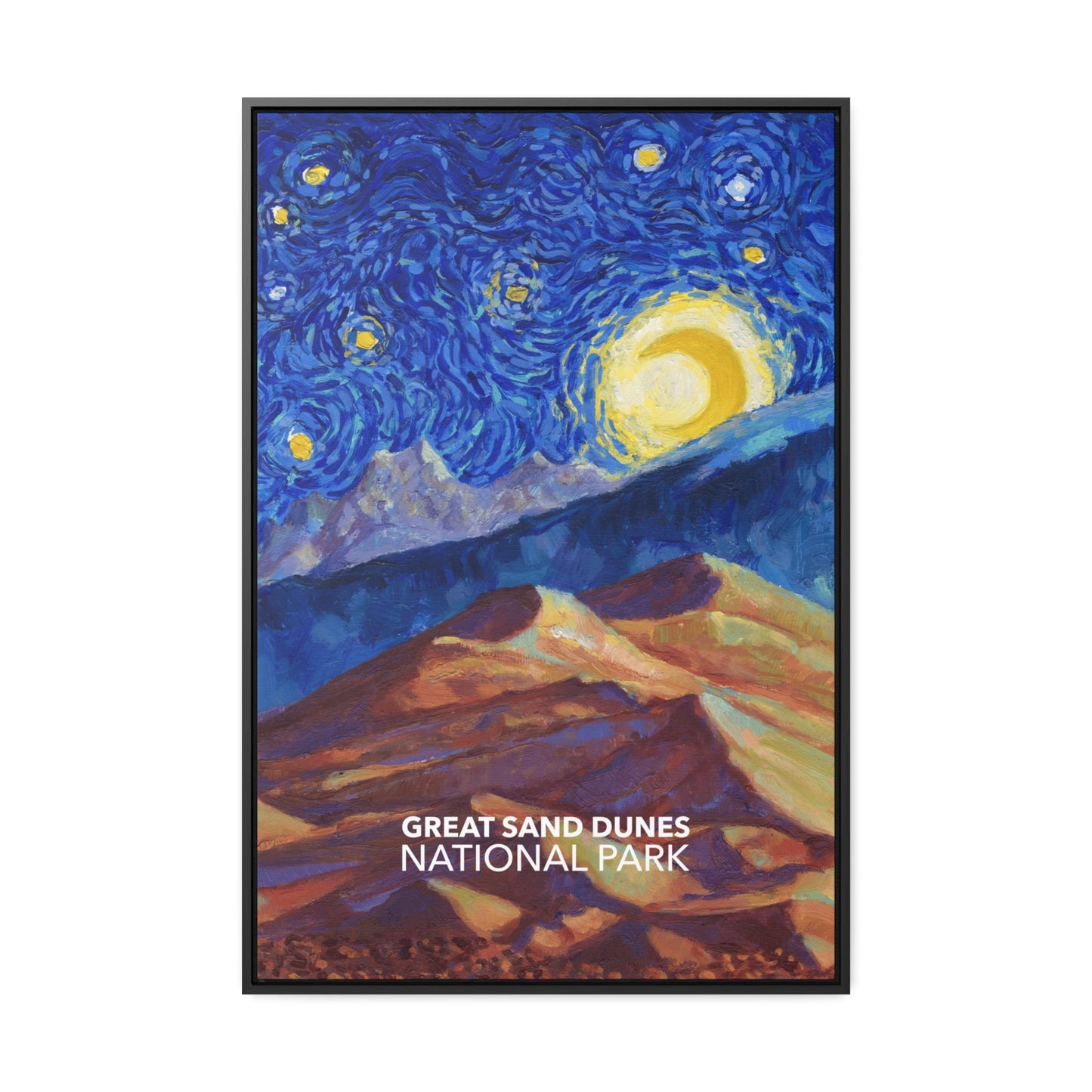 Great Sand Dunes National Park Framed Canvas - The Starry Night