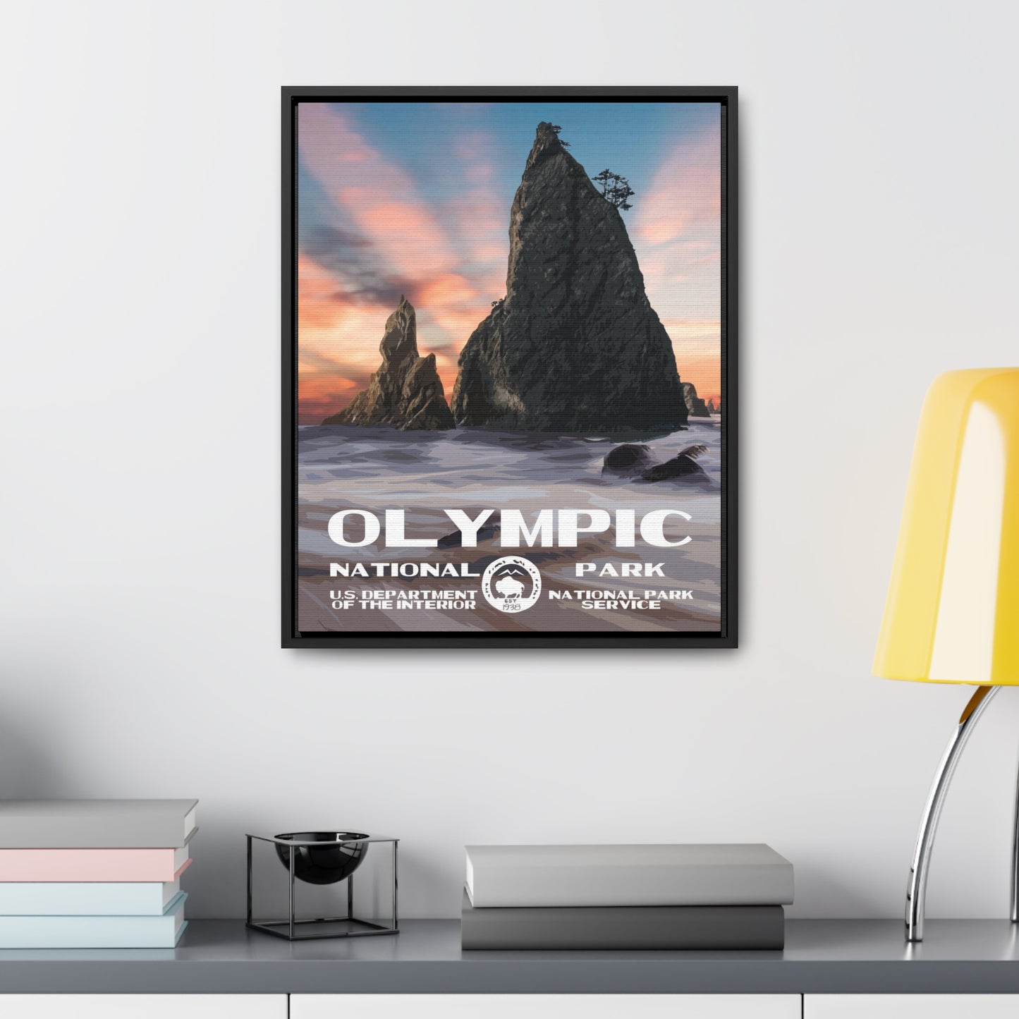 Olympic National Park Framed Canvas - WPA Poster