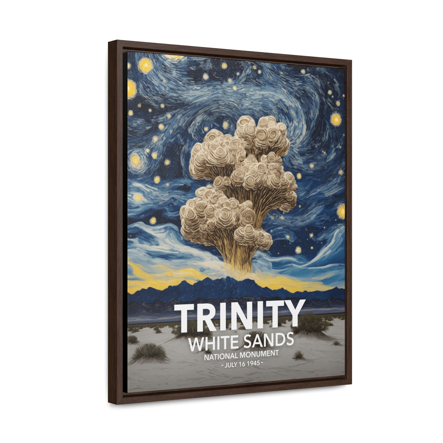White Sands National Monument Framed Canvas - The Starry Night Trinity Test