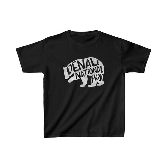 Denali National Park Child T-Shirt - Grizzly Bear Chunky Text