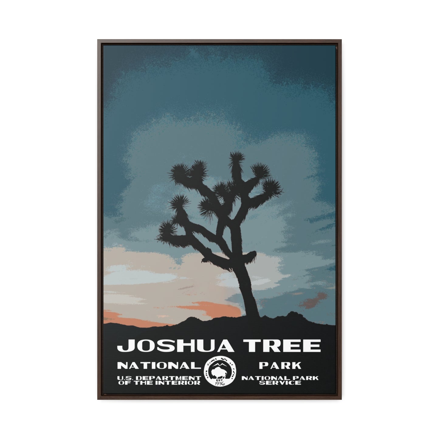 Joshua Tree National Park Framed Canvas - WPA Poster