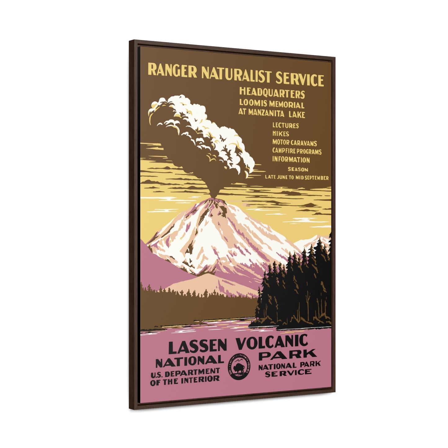 Lassen Volcanic National Park Framed Canvas - WPA Poster