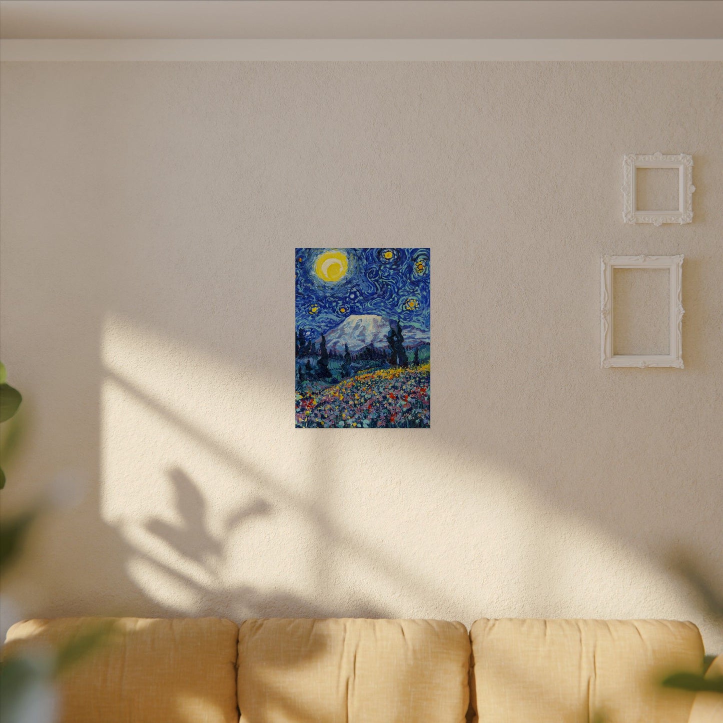 Mount Rainier National Park Starry Night Poster - Premium Textured Paper
