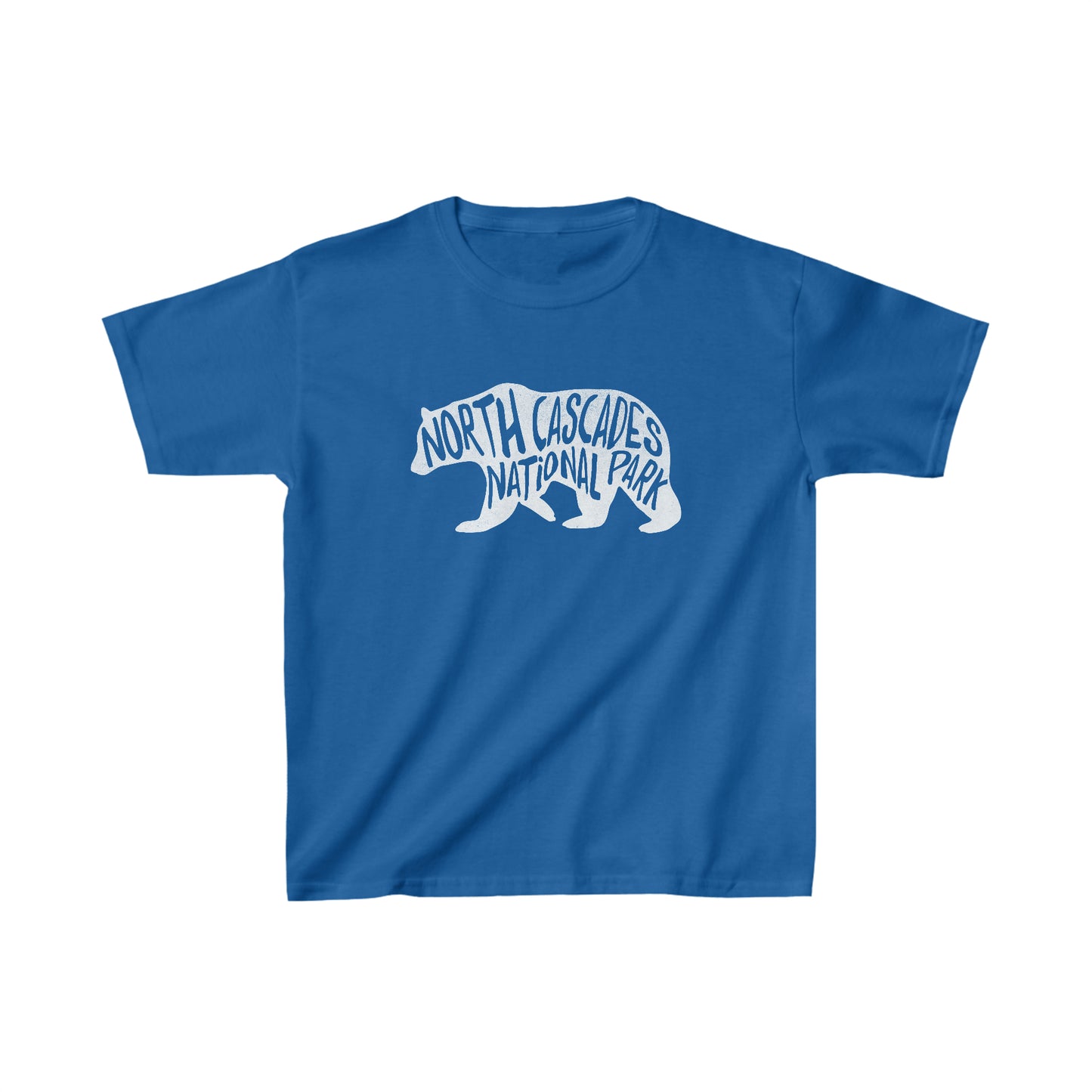 North Cascades National Park Child T-Shirt - Black Bear Chunky Text