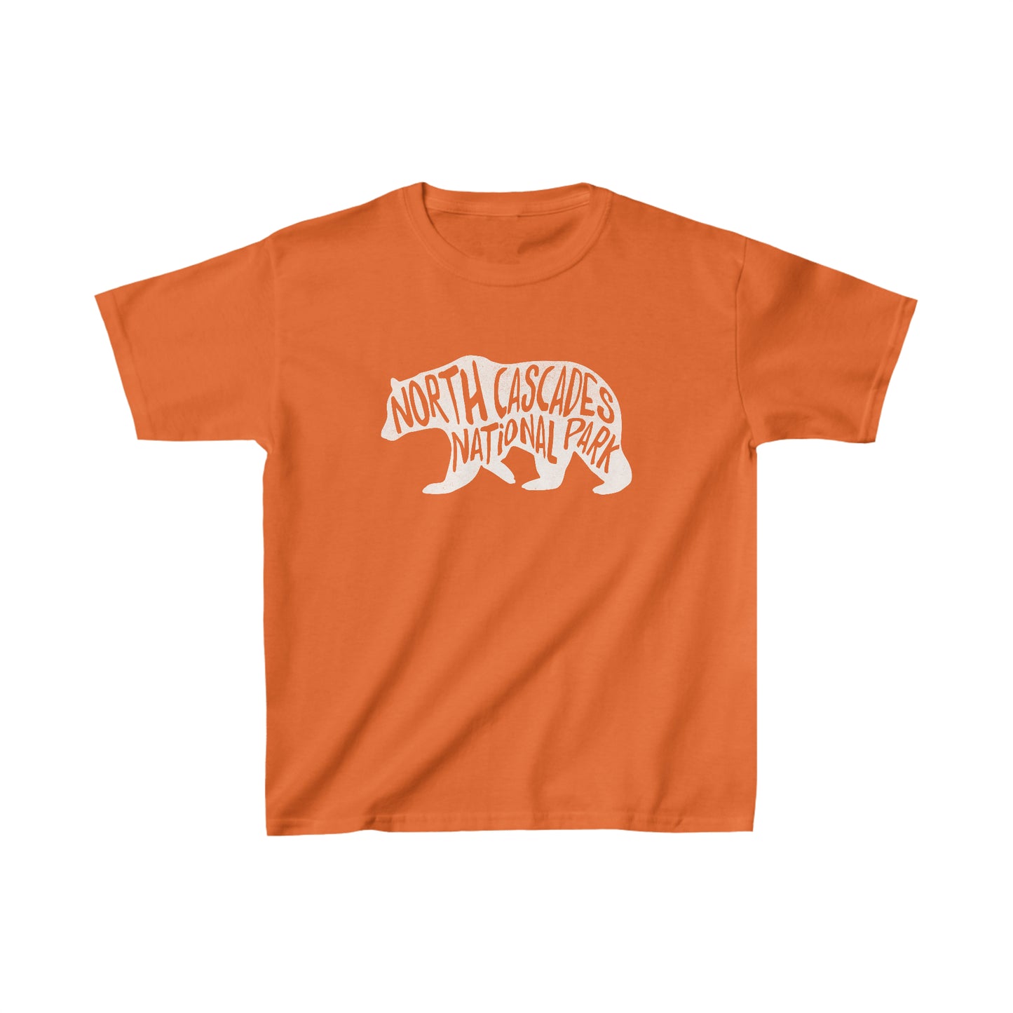 North Cascades National Park Child T-Shirt - Black Bear Chunky Text