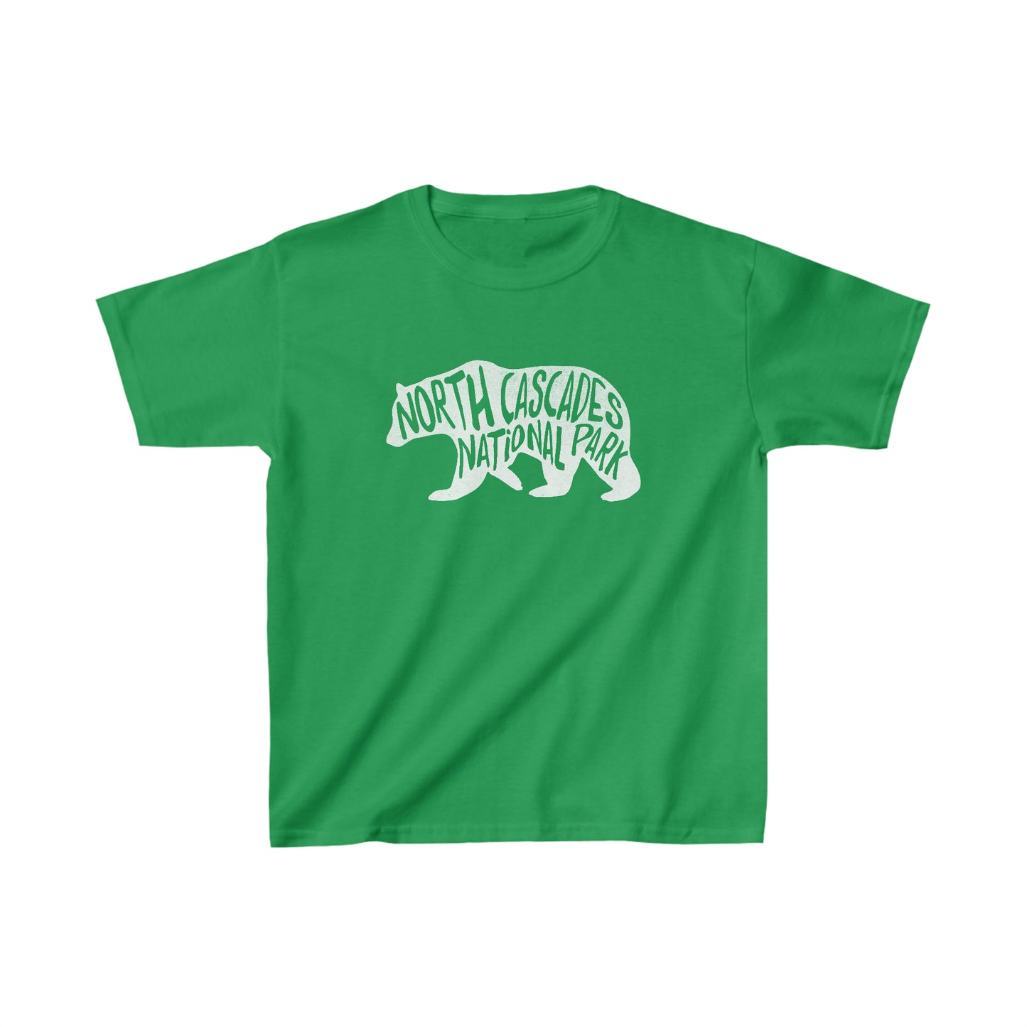 North Cascades National Park Child T-Shirt - Black Bear Chunky Text