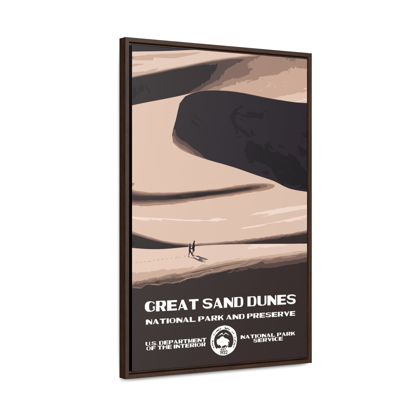 Great Sand Dunes National Park Framed Canvas - WPA Poster