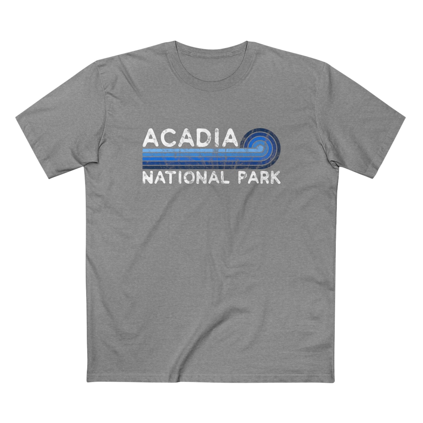 Acadia National Park T-Shirt - Blue Vintage Stretched Sunrise
