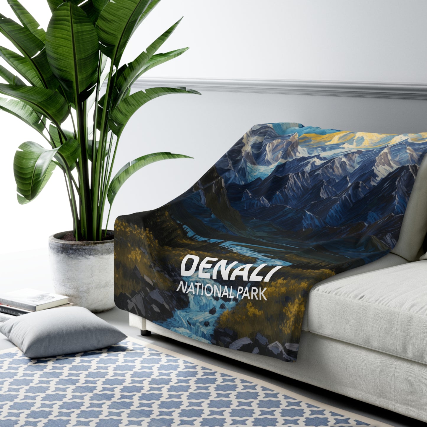 Denali National Park Sherpa Blanket - The Starry Night