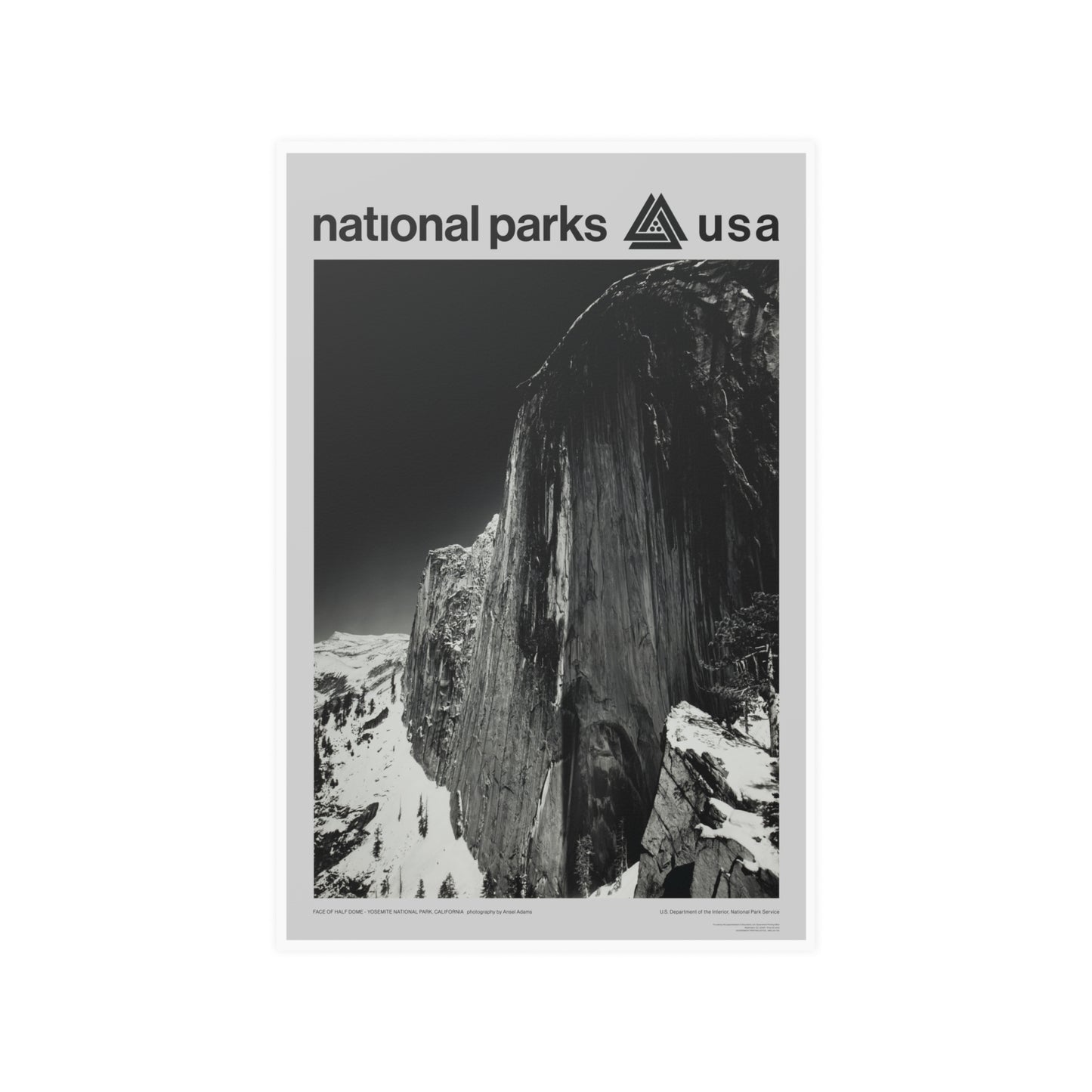 Yosemite National Park Poster - Ansel Adams Half Dome